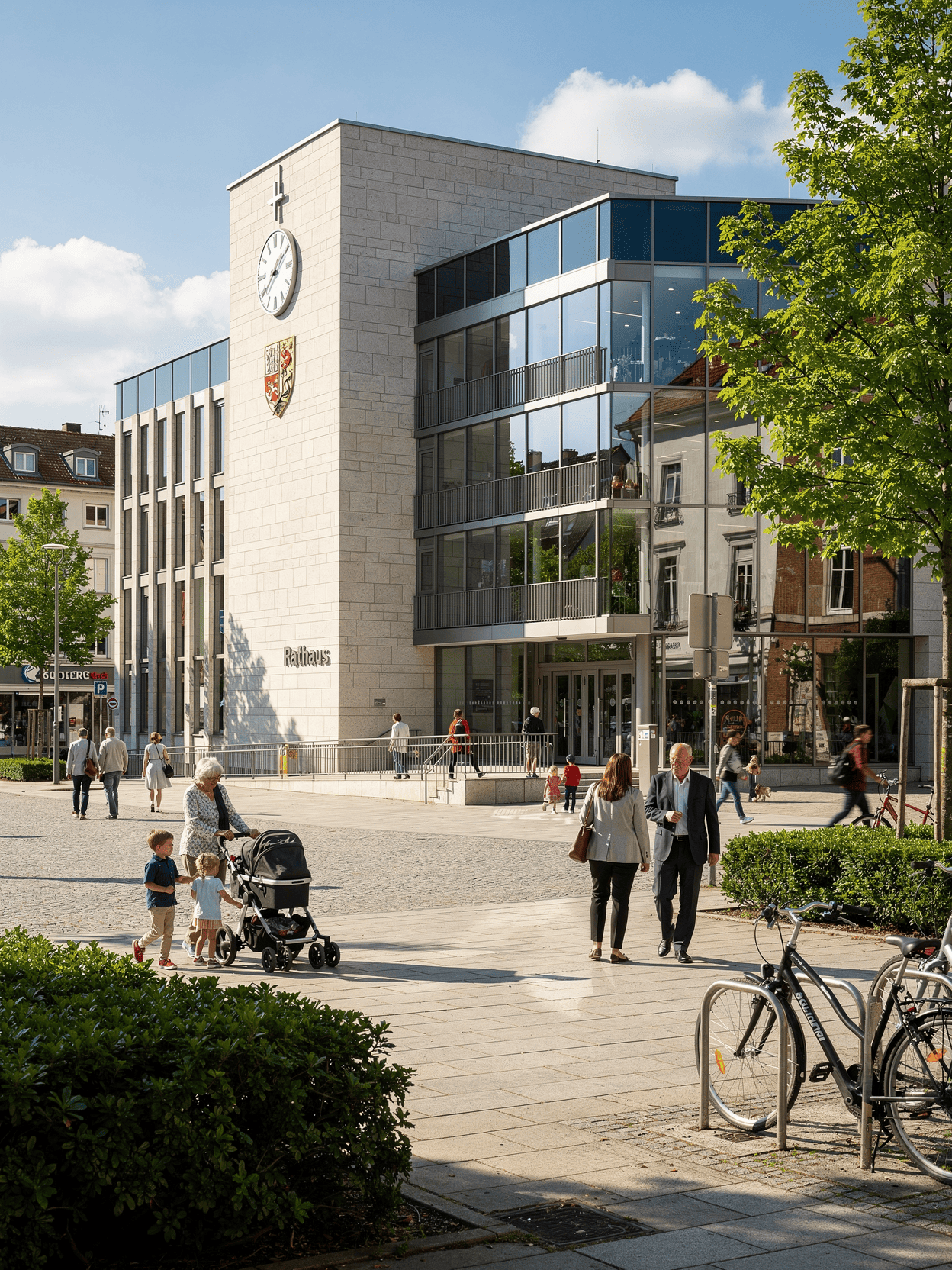 Rathaus KI-generiert Lebendige Kommunen, zukunftsfähige Verwaltung, Petra Prosoparis